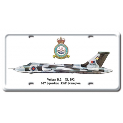 VULCAN B-2 METAL LICENSE PLATE 12X6