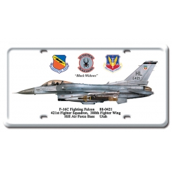F16C FIGHTING FALCON METAL LICENSE PLATE 12X6