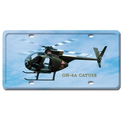 OH-6A CAYUSE METAL LICENSE PLATE 12X