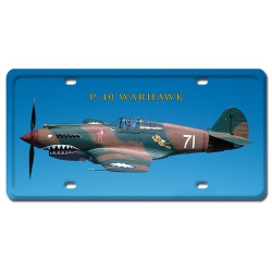P-40 WARHAWK METAL LICENSE PLATE 12X6