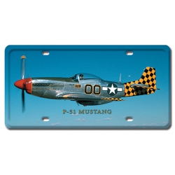 P-51 MUSTANG METAL LICENSE PLATE 12X6