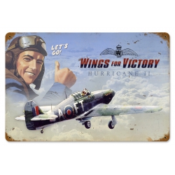 WINGS FOR VICTORY METAL LICENSE PLATE 12X6