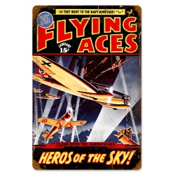 FLYING ACES METAL SIGN 12X18