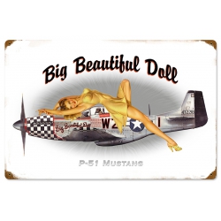 P51 PIN UP METAL SIGN 24X16