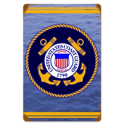 COAST GUARD METAL SIGN 12X18