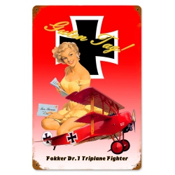 FOKKER METAL SIGN 12X18