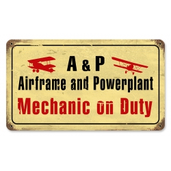 AIRFRAME MECHANIC METAL SIGN 14X8