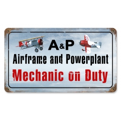 AIRFRAME POWERPLANT METAL SIGN 14X8