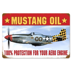 MUSTANG OIL METAL SIGN 18X12