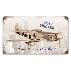 P-51 CHICAGO METAL SIGN 14X8