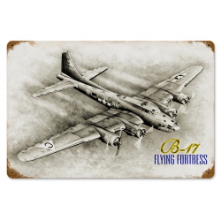 FLYING FORTRESS METAL SIGN 18X12