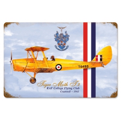 TIGER MOTH METAL SIGN 18X12