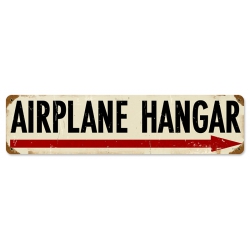 AIRPLANE HANGAR METAL SIGN 20X5