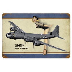 B-29 BOMBER LEGS METAL SIGN 18X12