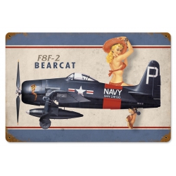 F8F BEARCAT METAL SIGN 18X12