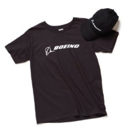 BOEING BLACK HAT AND BLACK TEE SET SML
