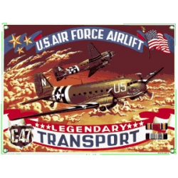 C47 TRANSPORT PORCELAIN SIGN