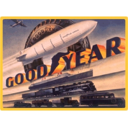 GOODYEAR BLIMP EMBOSSED TIN SIGN