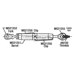 Turnbuckle Barrel MS21251-B2S