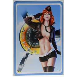 AIR FORCE PINUP GIRL VINTAGE METAL SIGN 20x30 cm