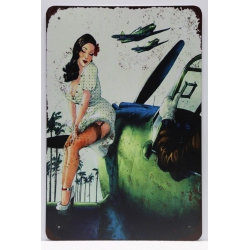 PINUP GIRL VINTAGE METAL SIGN 20x30 cm