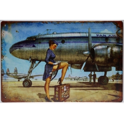 PUTUO DECOR THE PLANE VINTAGE METAL SIGN 30x20