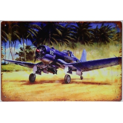 PUTUO DECOR THE PLANE VINTAGE METAL SIGN 30x20