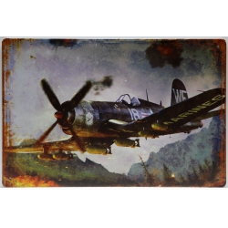 PUTUO DECOR THE PLANE VINTAGE METAL SIGN 30x20