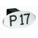 P17 BLACK OVAL 2" HITCH COVER