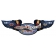 P-51 MUSTANG WINGED OVAL METAL SIGN 35X10