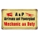 AIRFRAME MECHANIC METAL SIGN 14X8