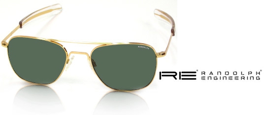 Randolph Aviator Sunglasses - 23K Gold - SkyTec-P Polarized Cobalt - Regular (55mm)