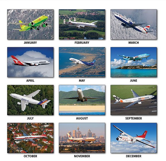 Commercial Aircraft Calendar 2022 Commercial A/C Calendar 2022 From Aircraft Spruce Europe