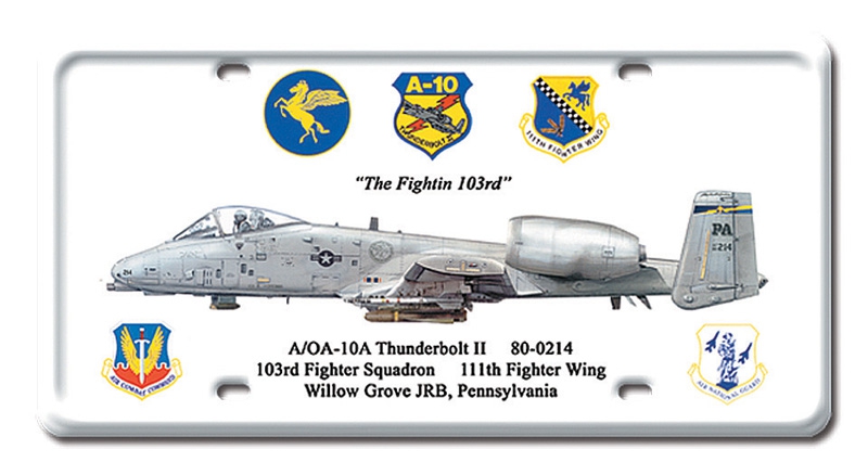 THUNDERBOLT II METAL LICENSE PLATE 12X6 from Aircraft Spruce Europe